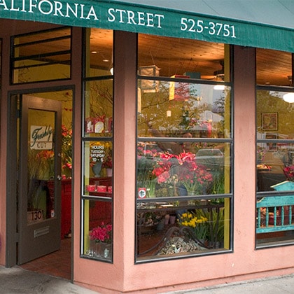 Exterior view of Freshly Cut flower shop in Berkeley, California.